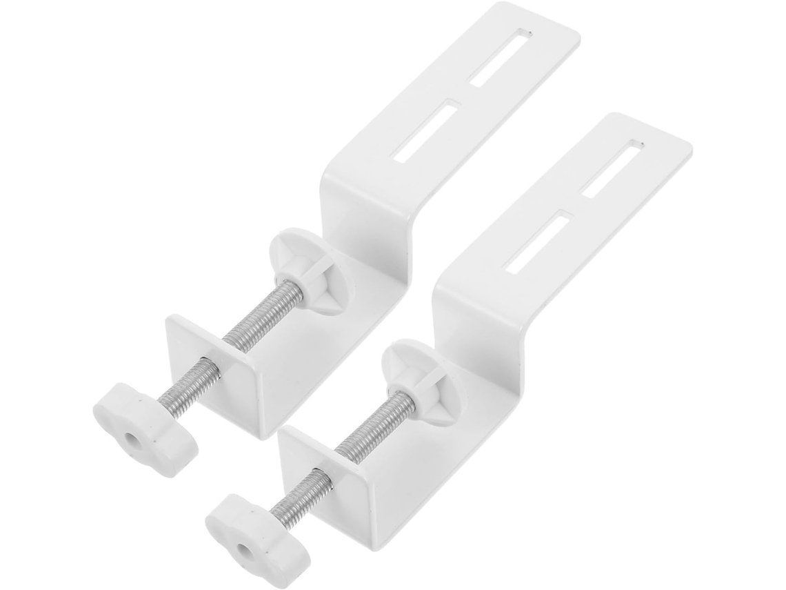 2 Grampos Tipo C De Aço, Fibra De Carbono Reforçada, Acabamento Pintado De Branco, Suporte