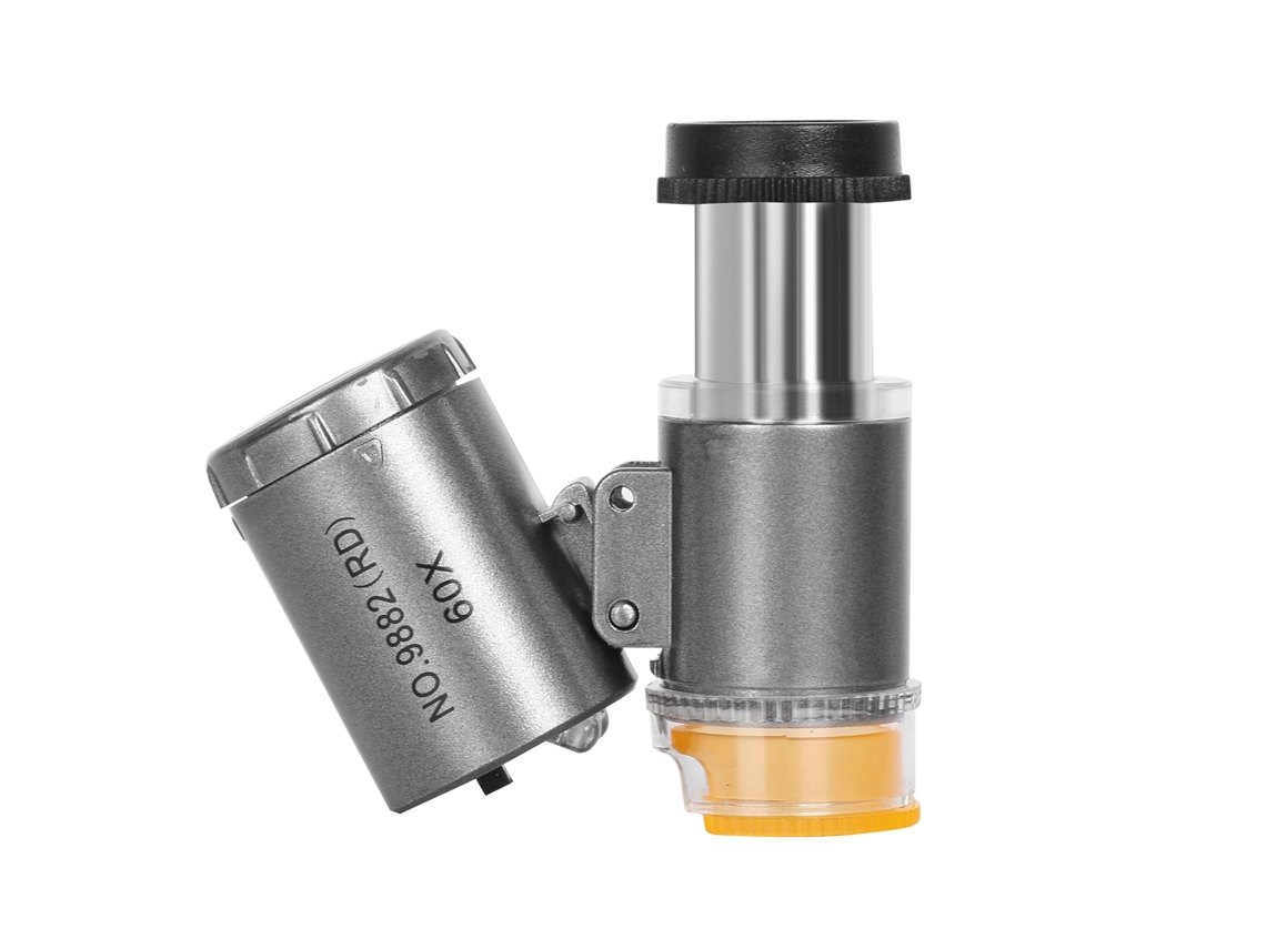 Lupa 60x Com 2 Luzes Led E Luz Uv, Distância Focal Ajustável Para Joalheiros, Relojeiros E Entusiastas