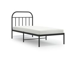 Estrutura de Cama com Cabeceira 80x200 Cm Metal Preto MAISON EXCLUSIVE