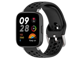Bracelete para Redmi Watch 3 Esportivo Silicone com Fivela Prateada Preta XIAOMOYU