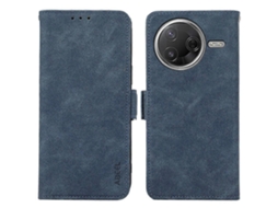 Capa De Couro Sintético Abeel Para Xiaomi Poco F7 Pro 5g F7 Ultra 5g Redmi K80 Pro 5g K80 5g Folio Stand View Com Bloqueio Rfid, Azul
