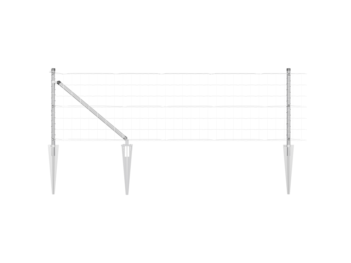 Conjunto 1 Cerca Externa Vidaxl Prateado Aço (10 X 0,4 M)