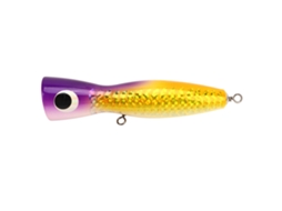 Isca de Madeira Big Popper 18cm 120g Roxo Amarelo