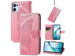 Capa De Celular De Couro Com Estampa De Borboleta E Flor