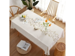 Toalha De Mesa Para Mesa De Jantar Toalha De Mesa Rústica, Tecido De Algodão E Linho Toalha De Mesa Retangular Pequena Folha De Café, 55 X 86 Polegada