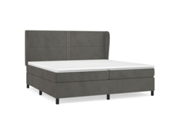 Cama com Molas e Colchão Veludo Cinzento Escuro MAISON EXCLUSIVE (200x200 cm)