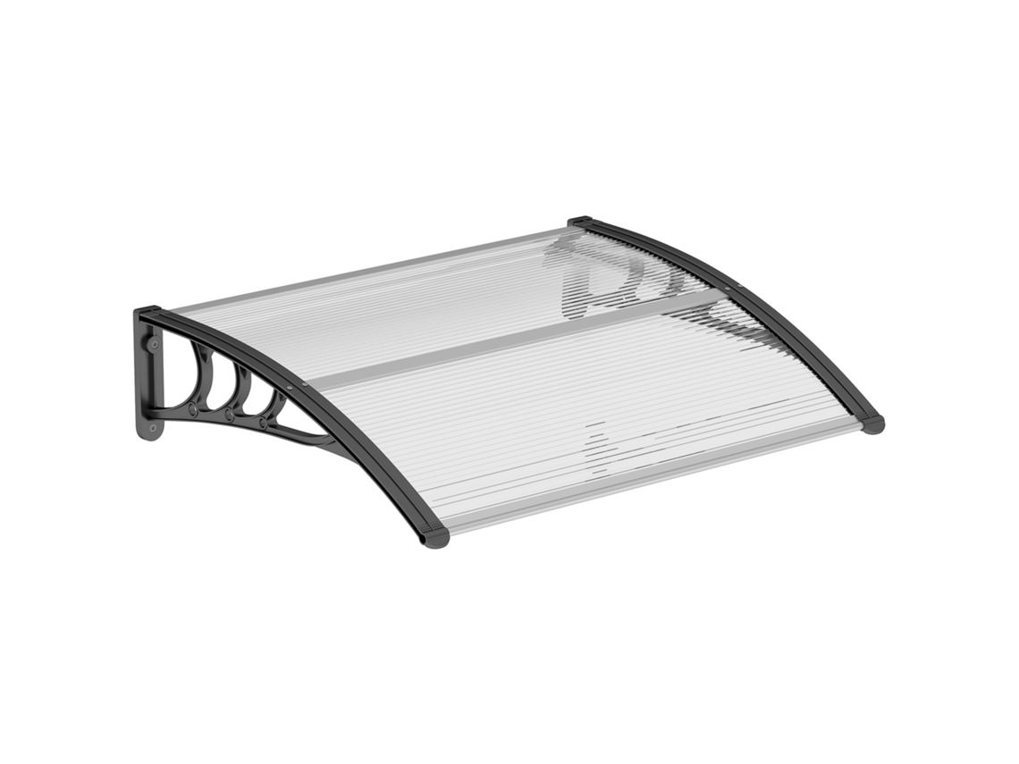 Toldo Externo, Impermeável, Proteção UV, Pc, Pp, Alumínio, 75x100x23 Cm, Transparente/Preto ORBITRA COMMERCE