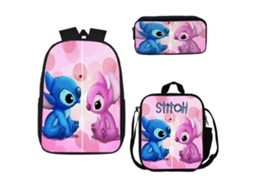 Mochila Stitch Nova, Lancheira de Desenho Animado, Estojo 3d, Náilon Estampado, Ideal para Crianças, Educativo, Durável, Perfeito para Cria STELASPLEN
