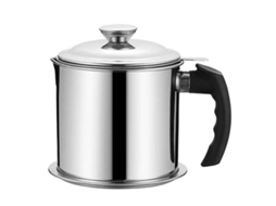 Filtro de Óleo de Aço Inoxidável com Tampa e Bandeja Ideal para Armazenar Óleo Quente de Fritura. NEVEANCE