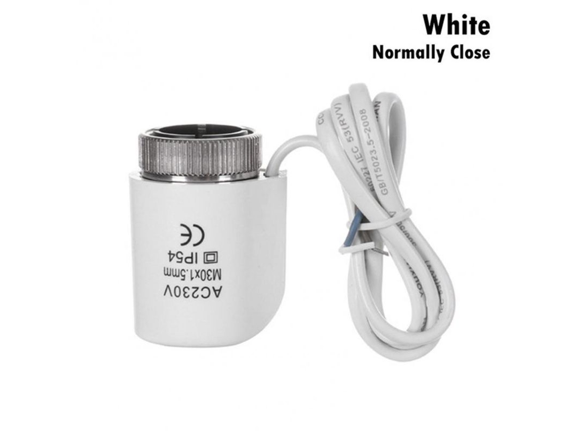 Atuador elétrico para aquecimento de piso, válvula de manifold, 230V, IP44, branco