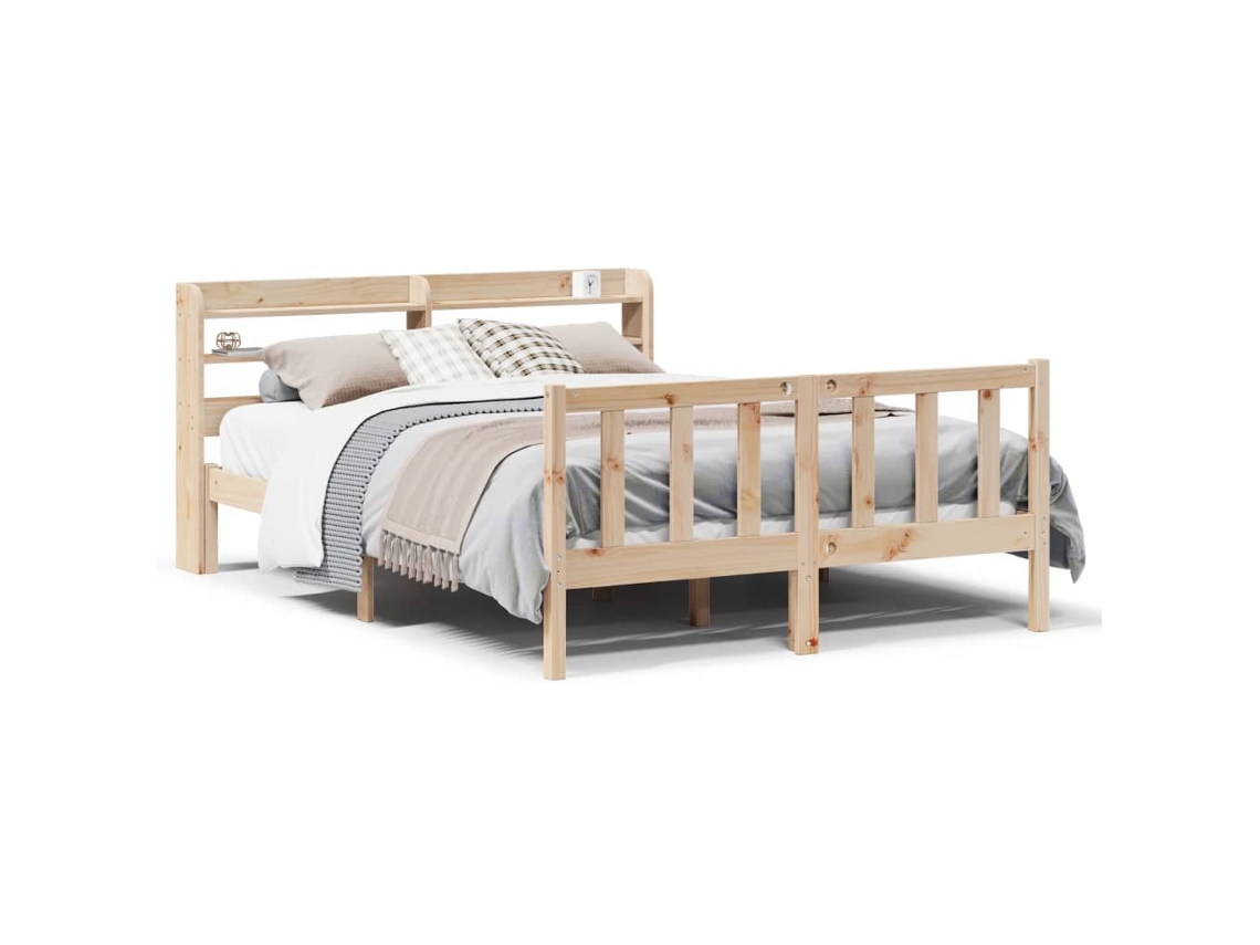 Cama Sem Colchão 160x200 Cm Madeira de Pinho Maciça MAISON EXCLUSIVE