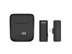 Microfone De Lapela Sem Fio (um Para Um, Com Estojo De Carregamento Com Display Digital)