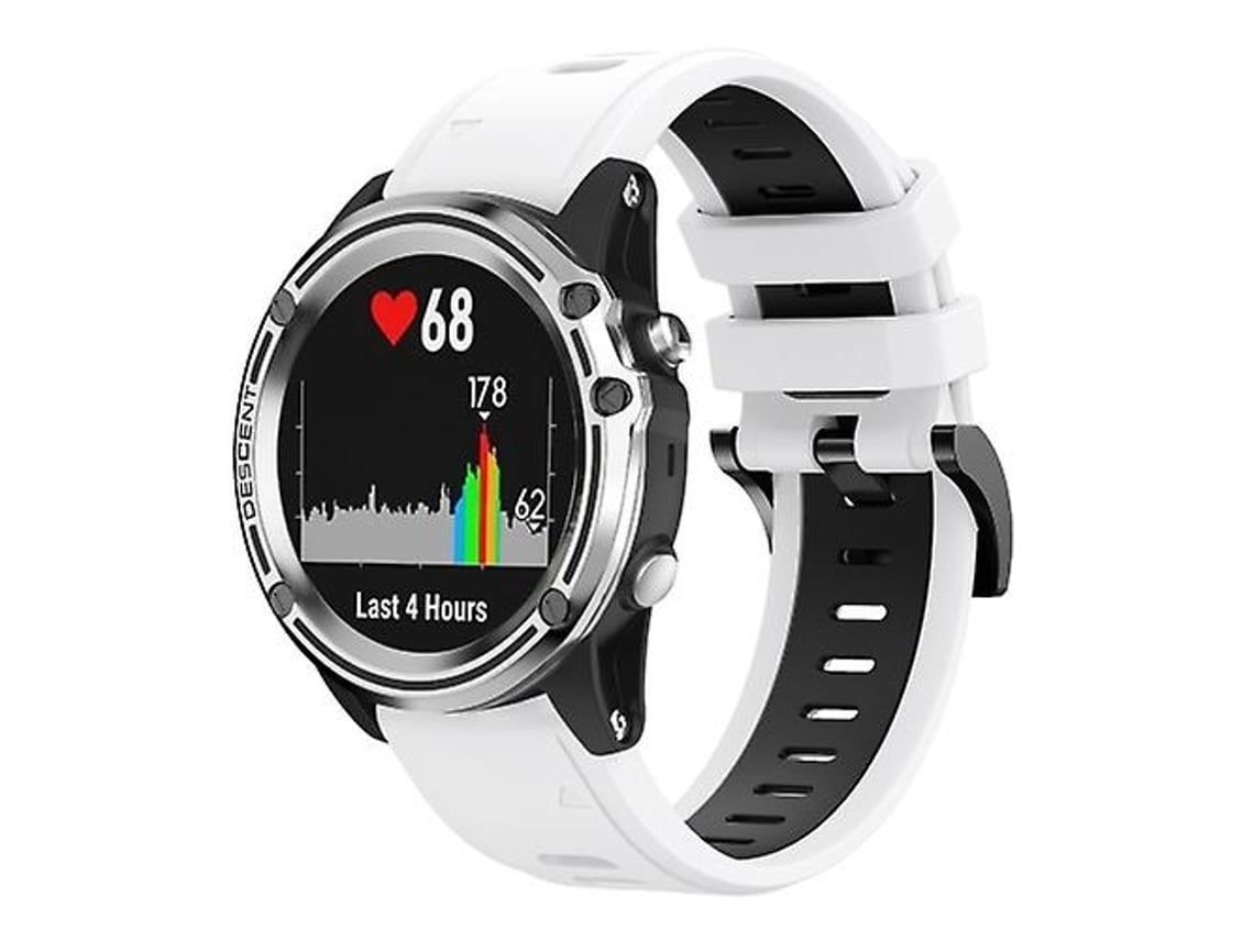 Pulseira De Relógio Lurelia Para Garmin Quatix 5 Sapphire 22 Mm Branco Preto