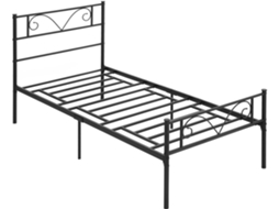 Estrutura de Cama Individual Aço Cor Preto 95x196x100 cm Homcom