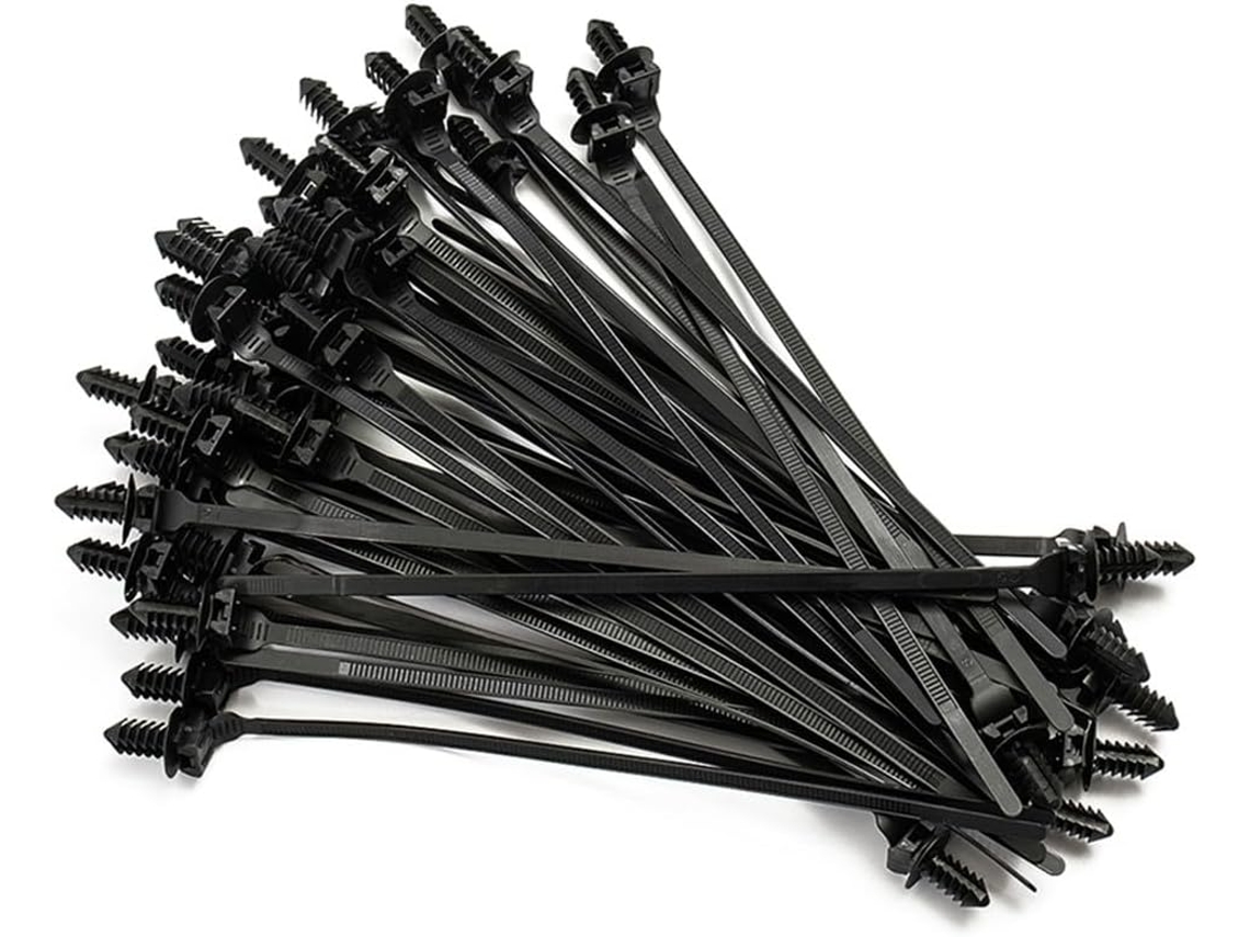 Pacote Com 100 Abraçadeiras De Nylon Pretas Para Carros.