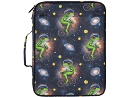 Pasta Expansível Green Frog Espaços Externos, Organizador Com 3 Argolas E 7 Bolsos Sanfonados Escola