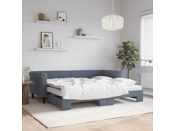 Vidaxl Sofá-cama C/ Gavetão E Colchões 90x200cm Veludo Cinzento-escuro