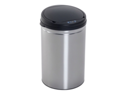 Balde de lixo inteligente S/MARCA de aço inox com sensor infravermelho, 30l, prata/preto 30,5x51,5cm