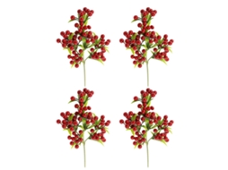 Laxiscreed Conjunto De 4 Ramos De Frutas Vermelhas De Esponja Artificial Para Decoração De Natal