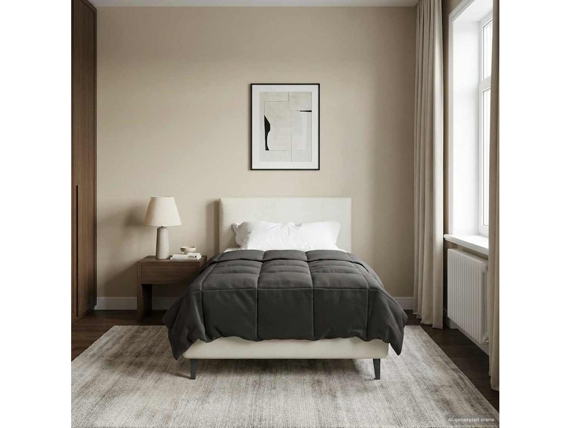 Vidaxl Duvet De Ano Inteiro 155 X 200 Cm 4 Estações Antracite