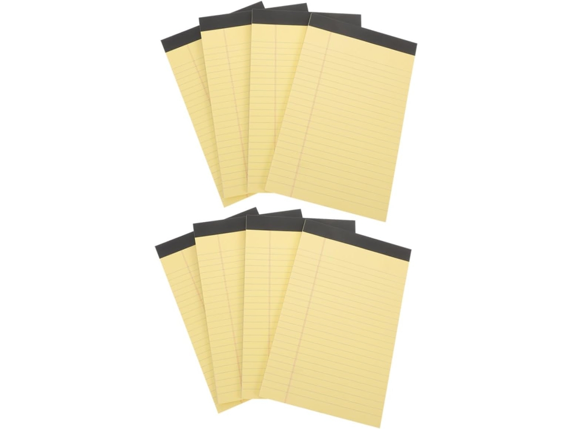 Bloco de notas para laptop, caderno amarelo com linhas, planejador, diário, registro de tarefas, prêmio de