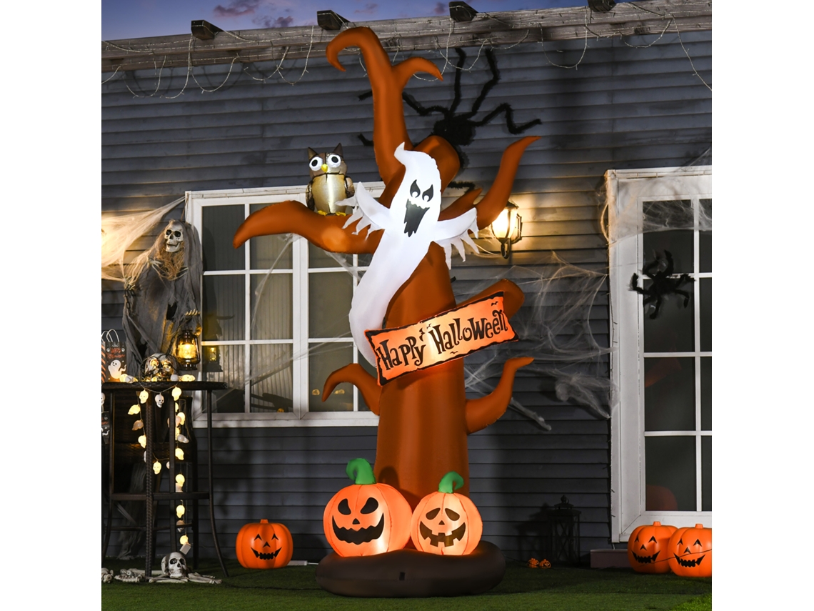 Decorativo Halloween Autoinflável Com Luzes Led, 156x107x274cm, Acompanha Kit Soprador E Fixação