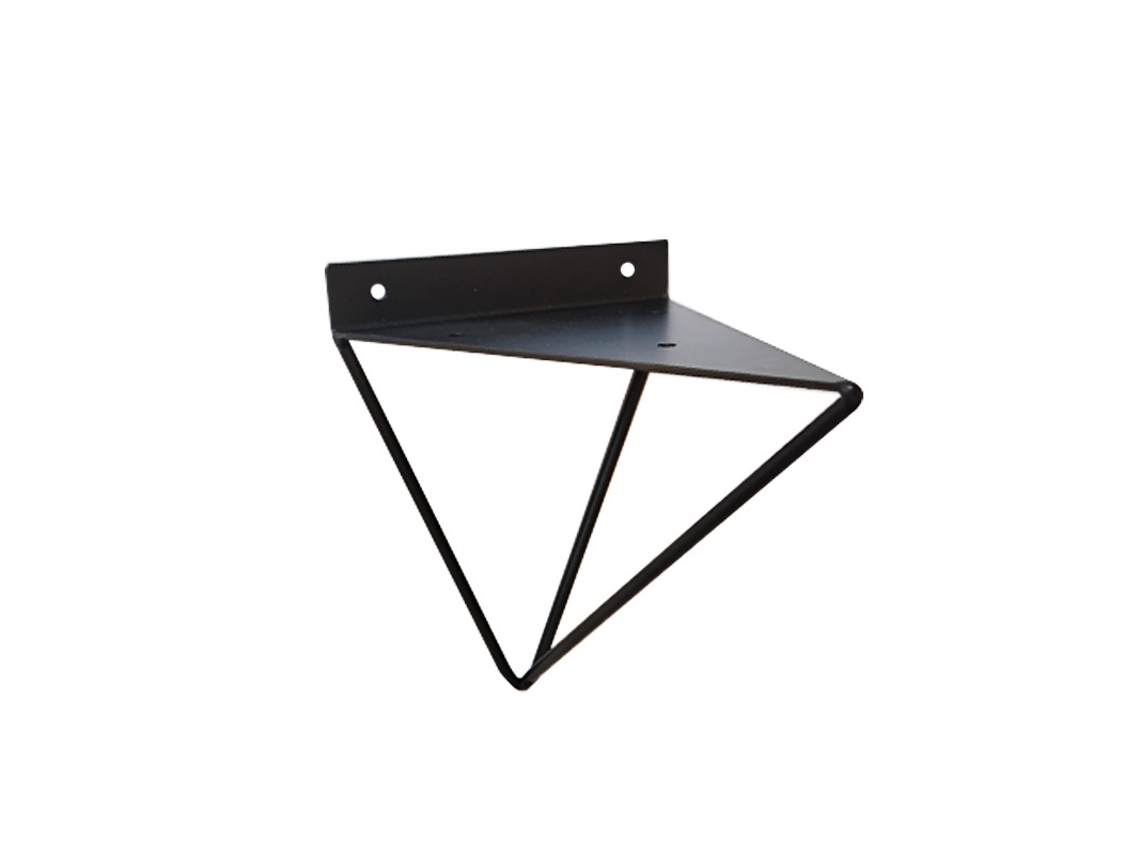 Suporte Triangular Para Prateleira, 2 Unidades, Ferro, Para Parede, Preto