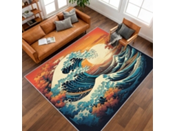 Tapete Genérico Japonês Com Ondas Para Sala De Estar, Tapete Oriental Japonês Para Quarto 50x80