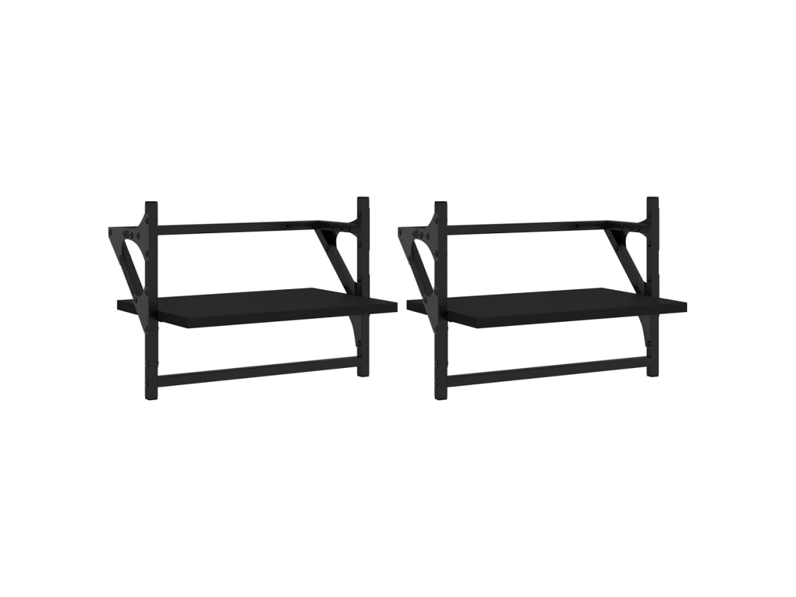 Wall Shelf, Wall Shelves Vidaxl Preto Madeira Processada (40 X 25 X 30 Cm)