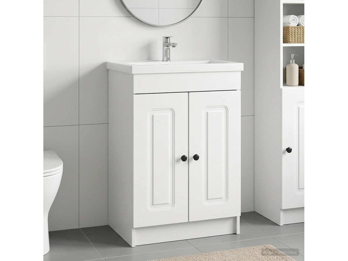 Vidaxl Armário De Banheiro Embaixo Da Pia Branco 78,5 X 37,5 X 81 Cm