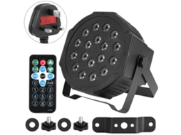 Luz de Palco Led Rgb 18w 4pcs com Controle Remoto 220v Plug Uk