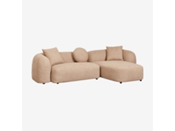 Sklum Sofá Modular Chaise Longue Direito De 2 Peças Em Chenille Coco Poliéster                       Chenille Espesso Latte Marrom