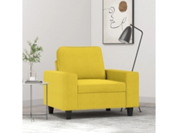 Vidaxl Poltrona 60 Cm Tecido Amarelo-claro