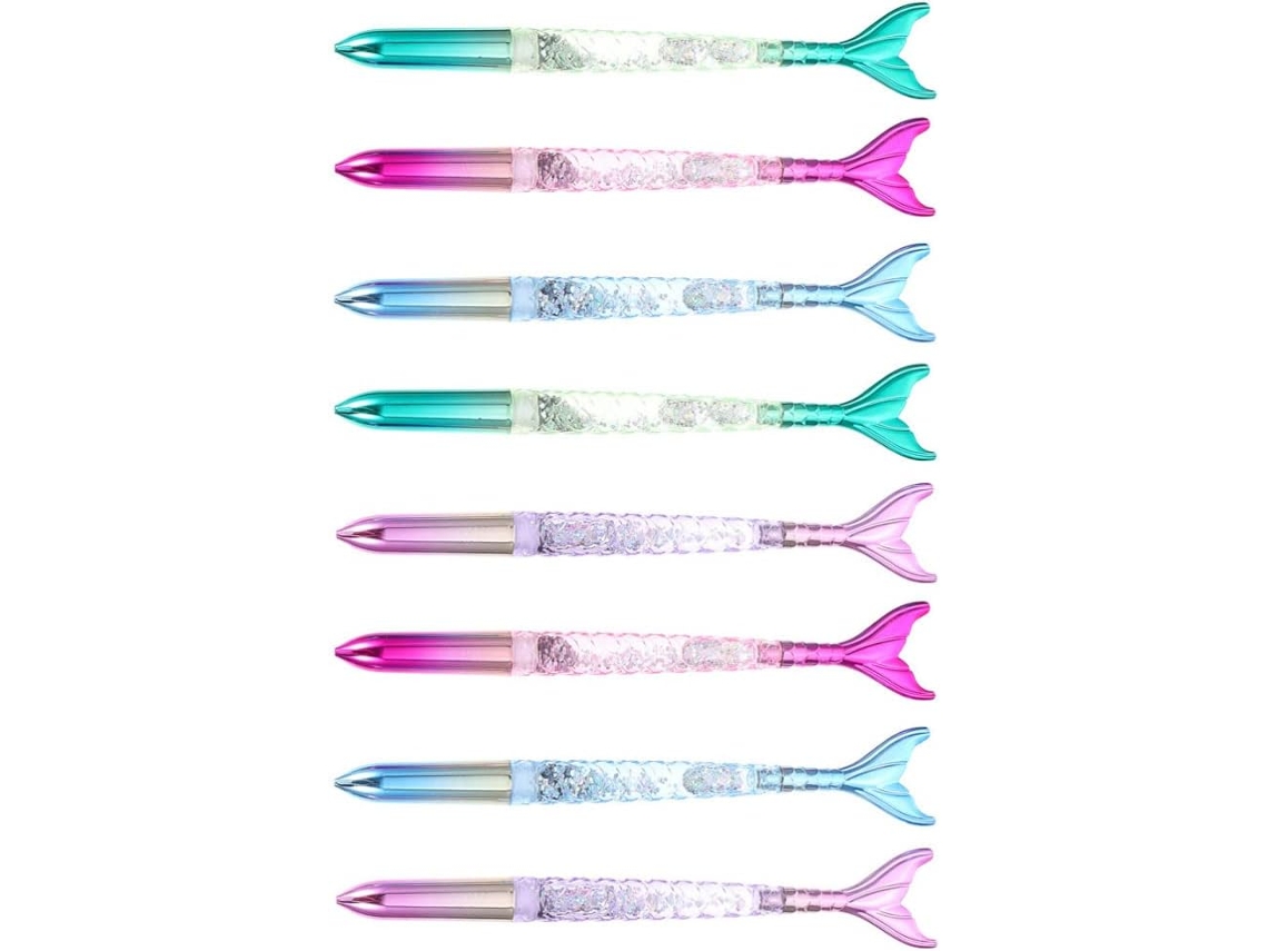Nuobesty Conjunto De 8 Canetas Gel Com Glitter Para Meninas, Portáteis