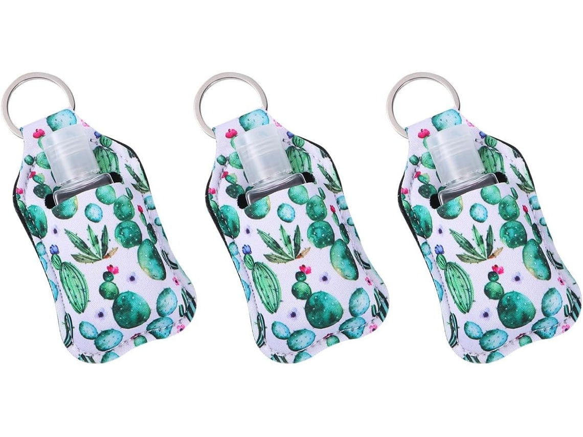 Conjunto De Frascos Reutilizáveis Com Capa De Neoprene Estampada