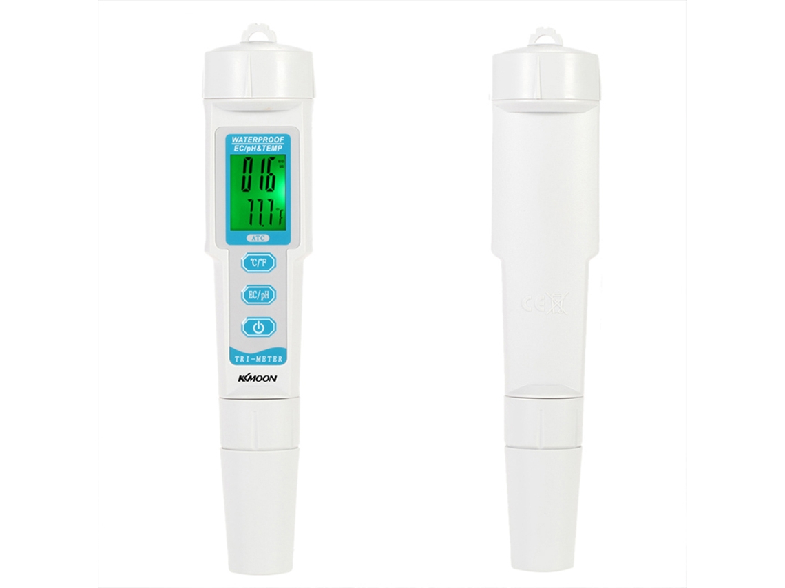 Caneta portátil 3 em 1 para teste de qualidade da água: pH, EC e temperatura (profissional)