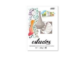 Bloco de Estudos FIRMO Aquarela, A3, 200 G/m², 10 Folhas