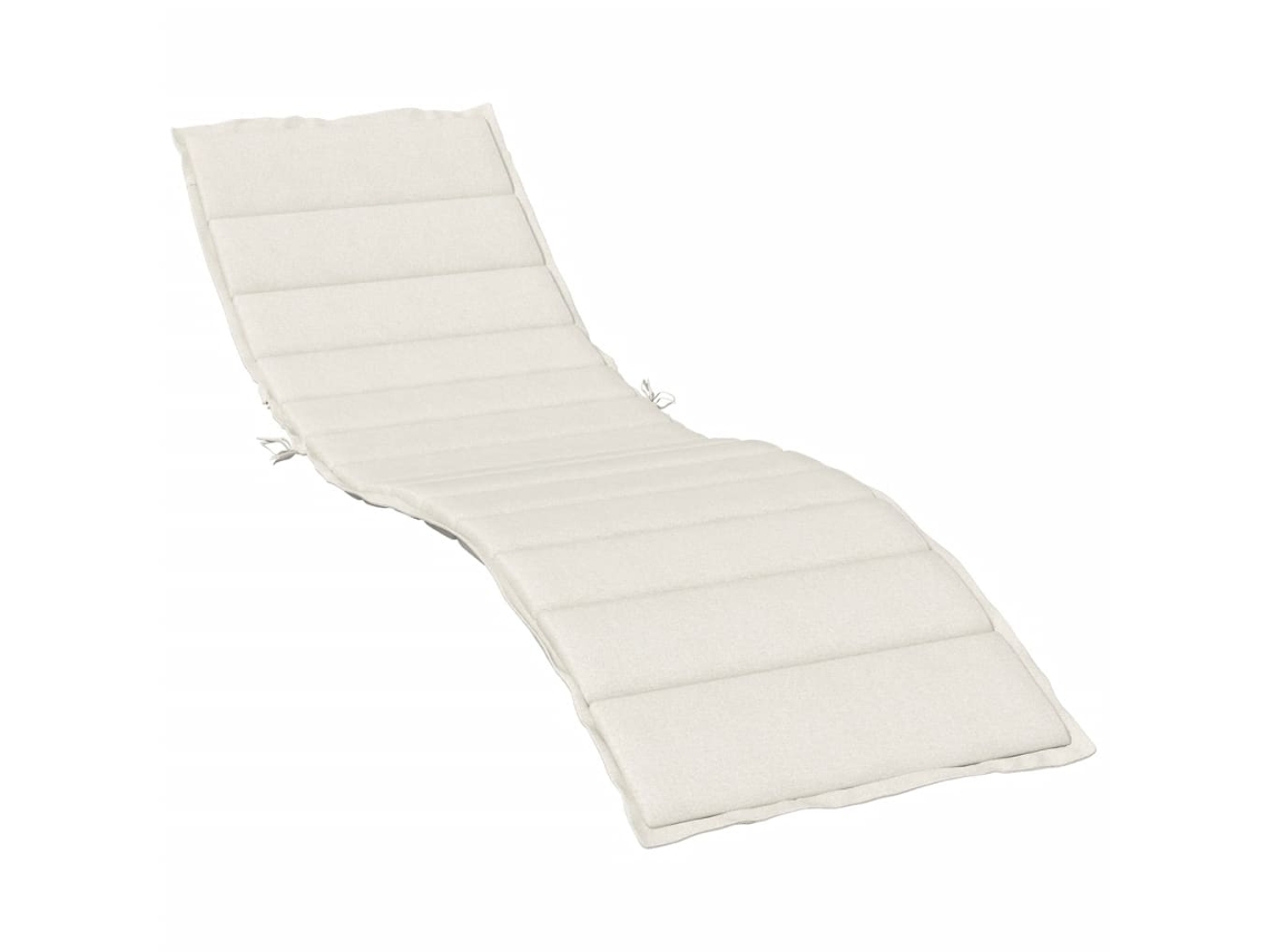 Almofadão de espreguiçadeira VIDAXL Creme Tecido (200x70x4 cm)