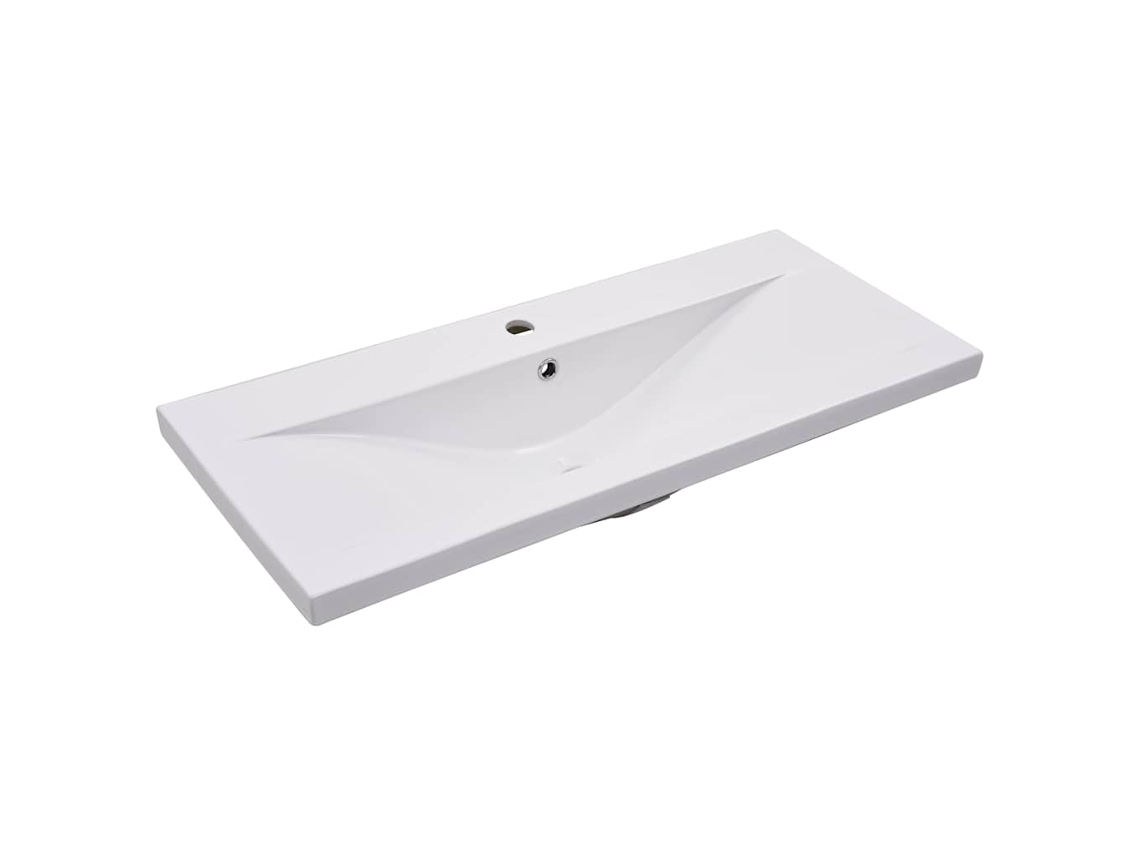 Basin, Basins Vidaxl Branco Cerâmica (91 X 39.5 X 18.5 Cm)