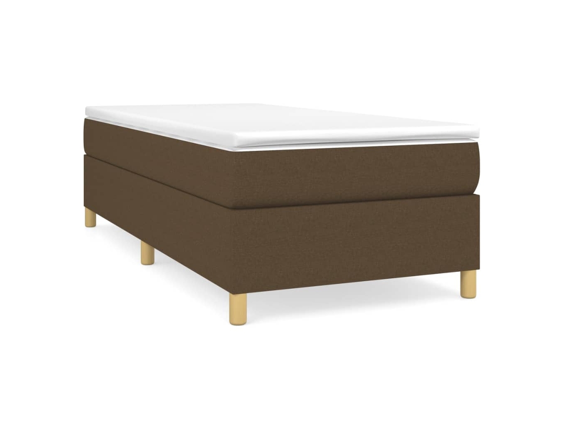 Cama com Molas e Colchão Tecido Castanho Escuro MAISON EXCLUSIVE (80x200 cm)