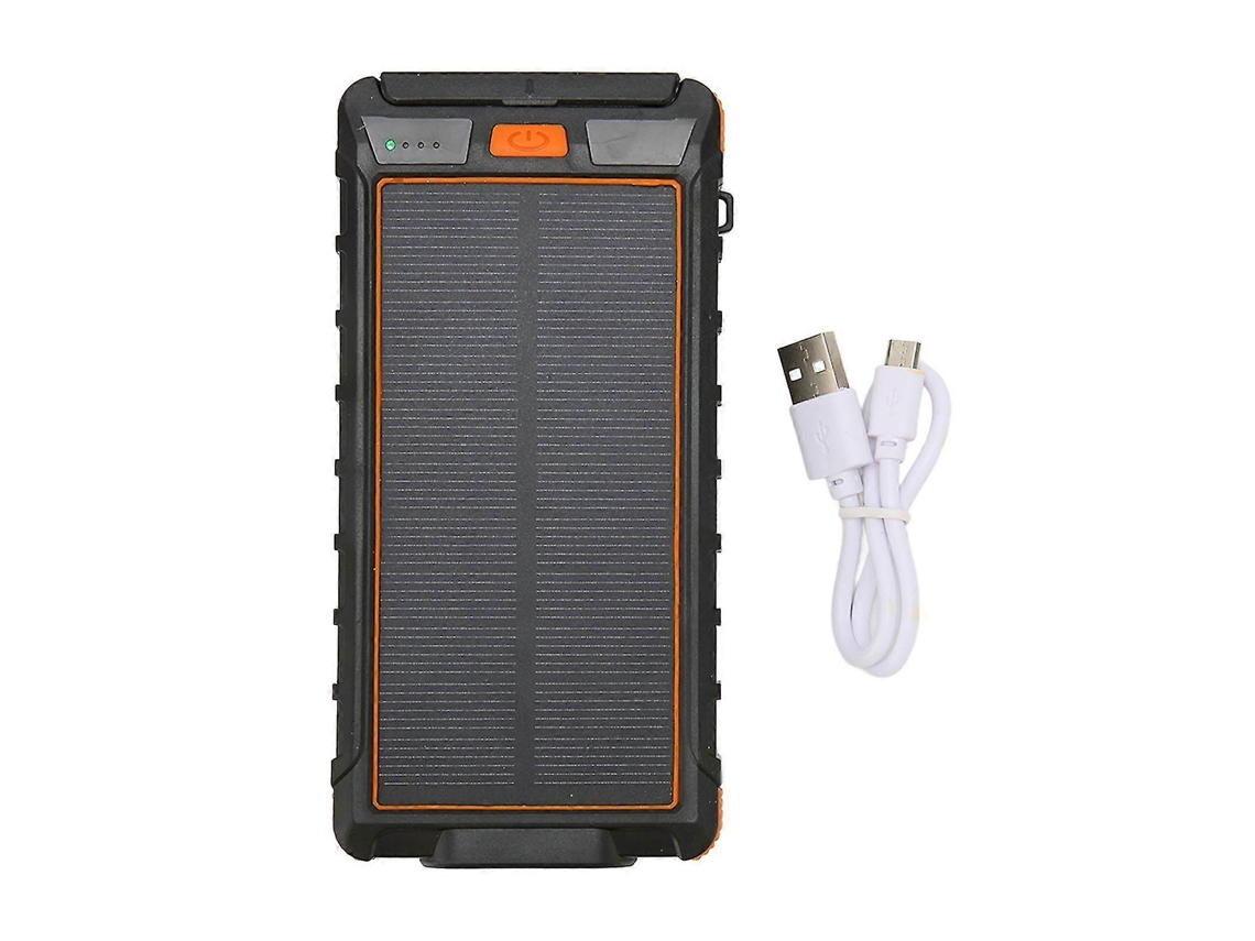Banco De Energia Solar Portátil De 20000 Mah Com Bússola E Lanterna Led Preto/laranja Olysi Shop