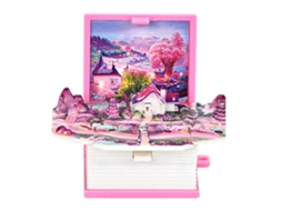 Primerox chaveiro Brinquedo Livro 3d Dobrável Cute Plástico Rosa Castelo Presente Infantil