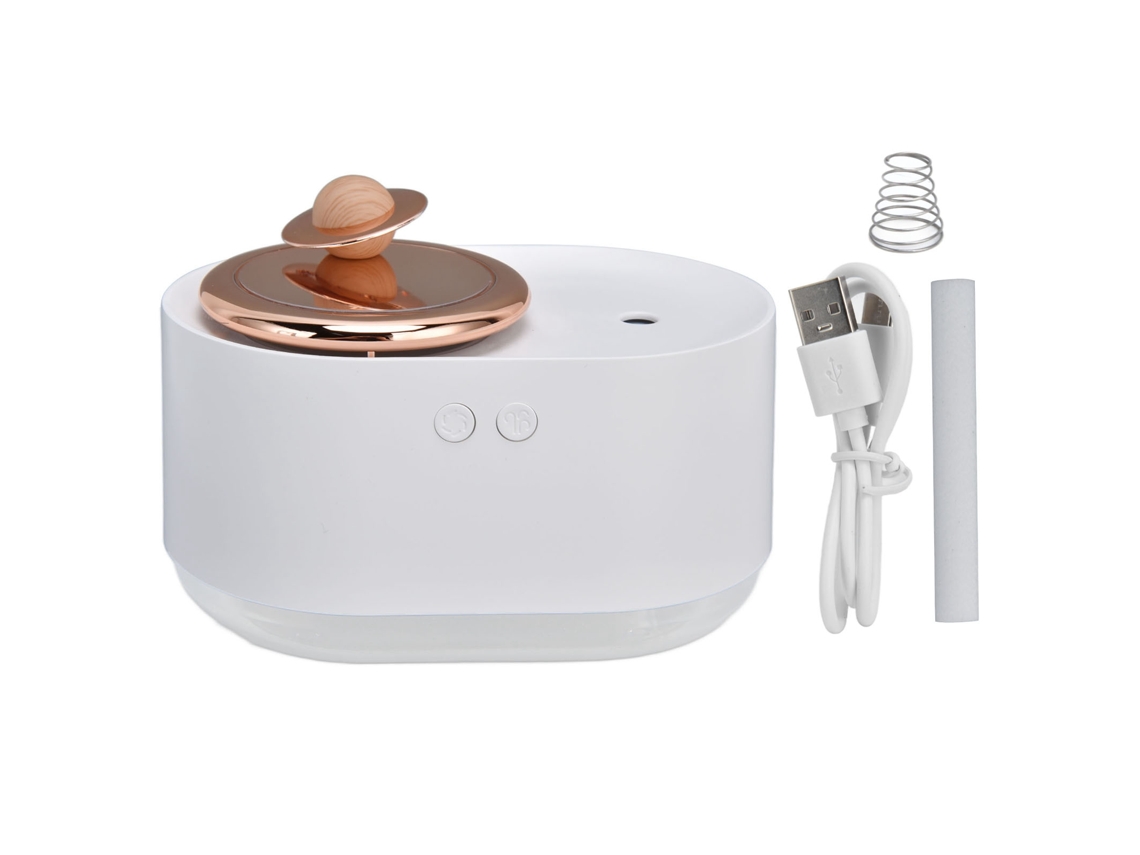 Laxiscreed Umidificador Portátil Usb Silencioso Com Luz Noturna E Planeta Rotativo Para Ambientes Em Casa