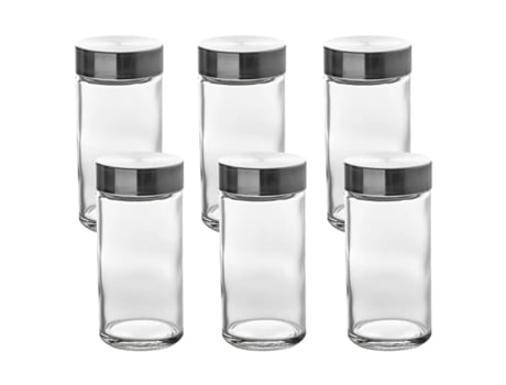 Latas de Vidro para Especiarias 6 Unidades