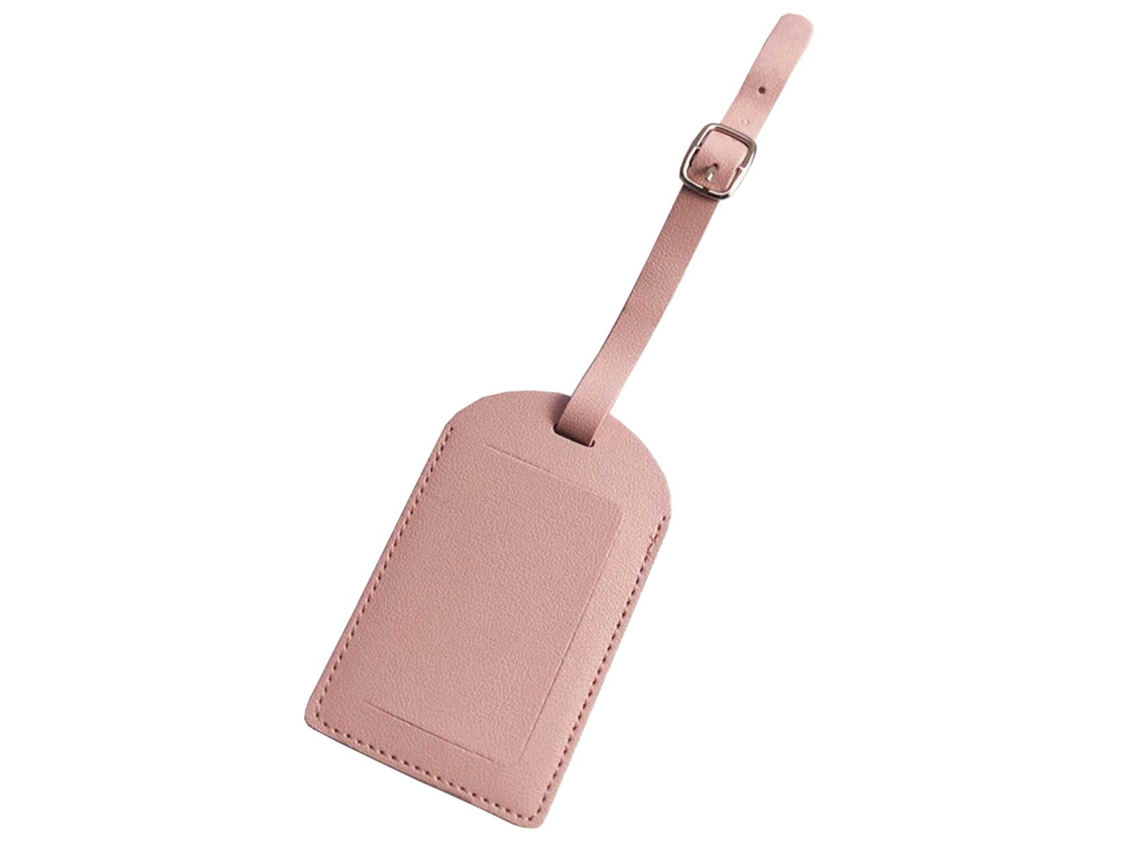 Etiqueta BRILVIBERA em couro PU com endereço, rosa