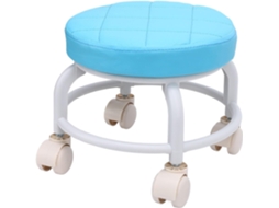 Banquinho SFUSHOS Azul Baixo com Rodinhas 360° para Manicures e Crianças