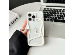 Capa Para Iphone 17 Air Com Estampa De Cobra Vazada, Branca Leitosa, Com Acabamento Brilhante Em Galvanoplastia.
