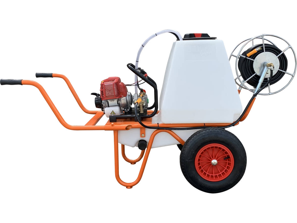Carrinho Pulverizador BRICOFERR 100 Litros de Capacidade Motor 4 Tempos