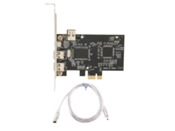 Placa Adaptadora Riser Pci Ex1 Para Ieee 1394a Firewire Com 3 Portas Externas Para Câmeras De Vídeo Dv