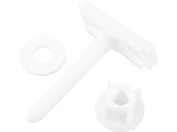 Conjunto De 2 Parafusos Assento Sanitário Wakauto Em Abs, Brancos, Parafusos Adequados Para Fixação Segura No Banheiro